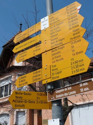 panneau Châtel St-Denis Les Chaux Moille-Saulaz Grenive Nant Vevey