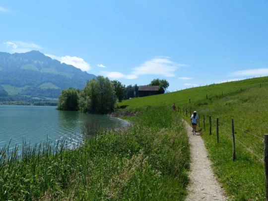 Corbières Les Planches chemin du lac de Gruyère Broc bois de Bouleyres Bulle