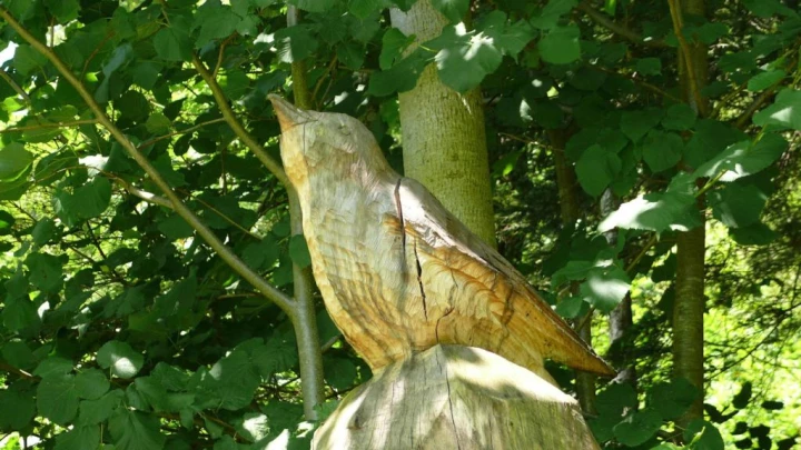 Frutigen chemin des sculptures Uferweg Hängebrücke Hostalde passerelle Reinisch
