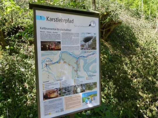 Meltingen, Chaltbrunnetal, Ibach, Chessiloch, Steirisel, Gobe, Zwingen, panneau