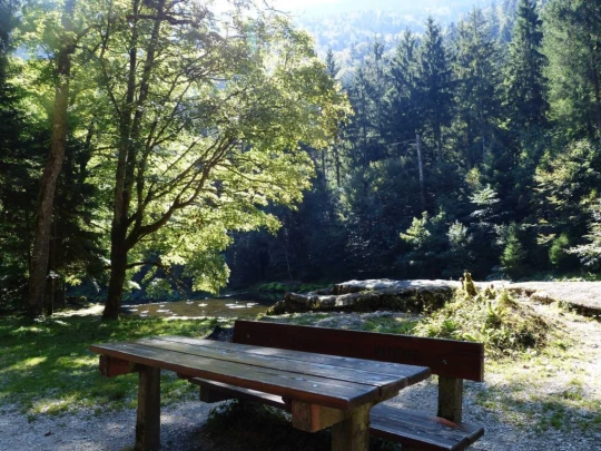 Noiraigue, gorges de l'Areuse, Champ-du-Moulin, restaurant de la Truite, Boudry