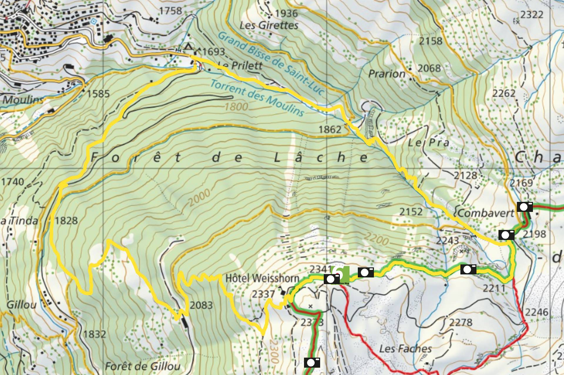 Carte-De St-Luc à l'Hôtel Weisshorn par les cascades-101