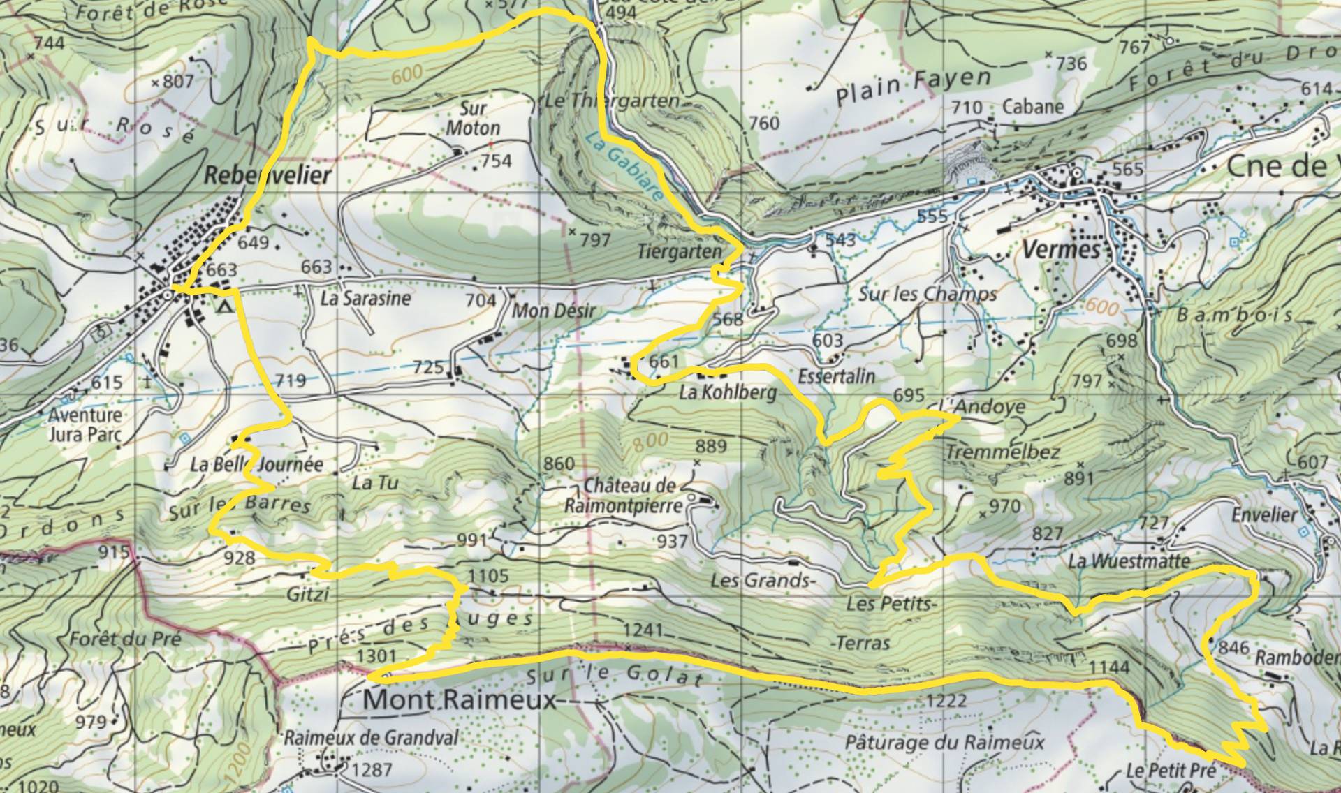 Carte-Mont Raimeux bivouac au sommet du Jura-101